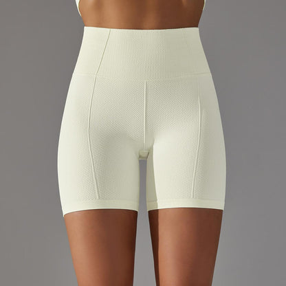 Textured High Waist Yoga Shorts