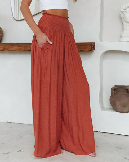 Wide leg beach trousers