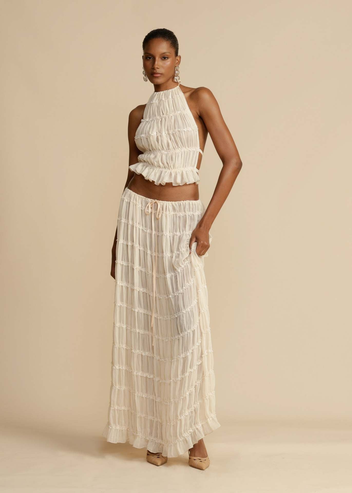 Pleated two piece set