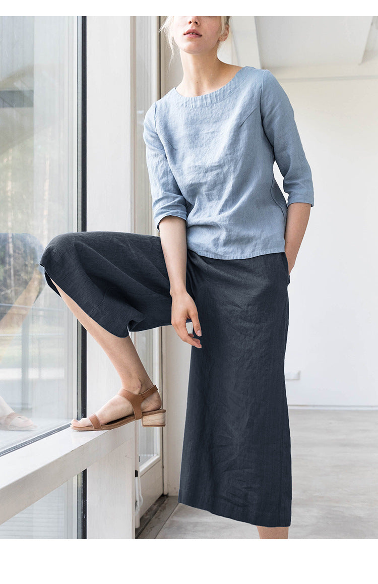 Linen Ankle Length trousers