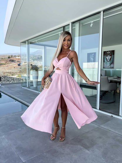 Cut out front dress with side split