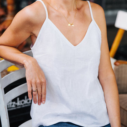 Linen V neck top