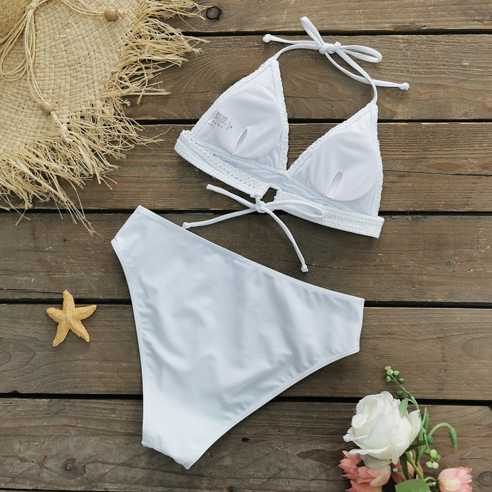 Three piece bikini set with skirt