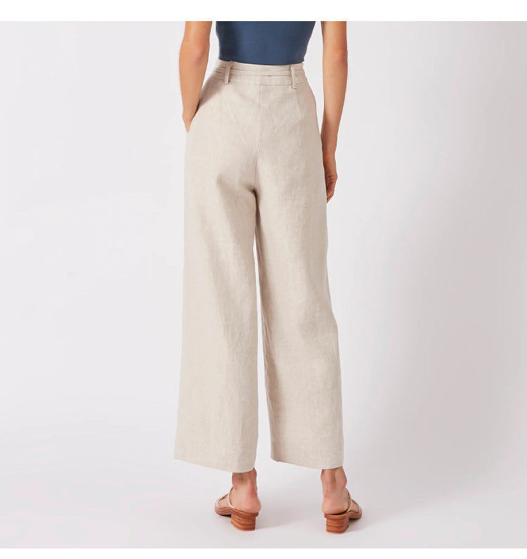 Pure Linen wide leg trousers