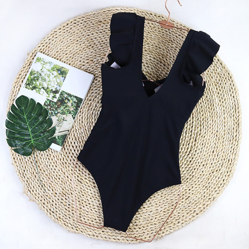 Ruffle sleeve swimsuit