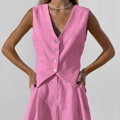 Linen vest suit