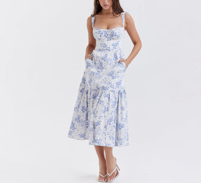 Floral Midi dress with pockets