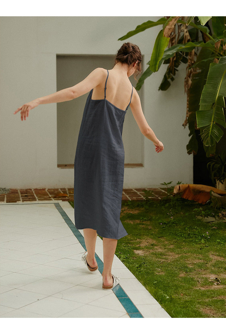 Pure Linen Slip Dress