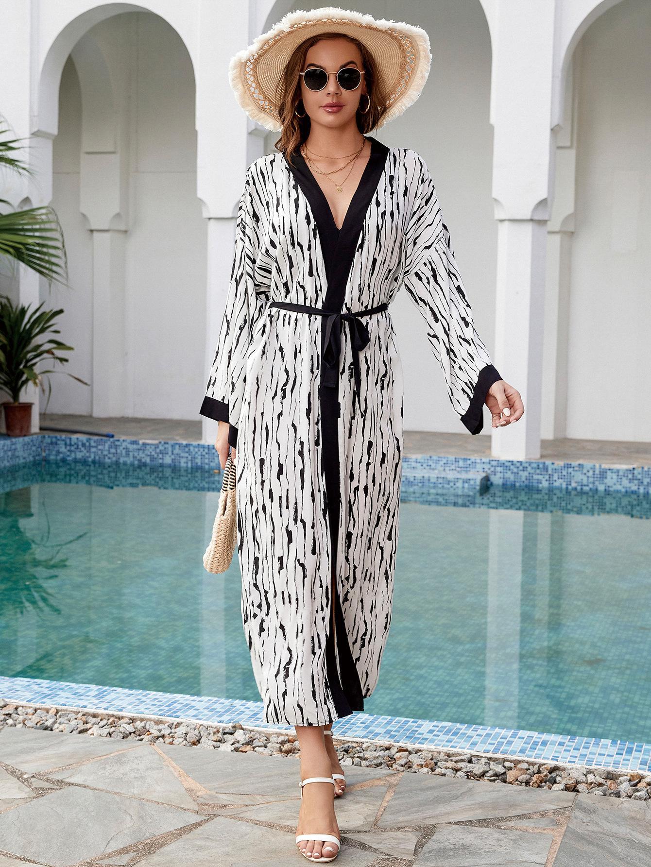 Printed beach kimono