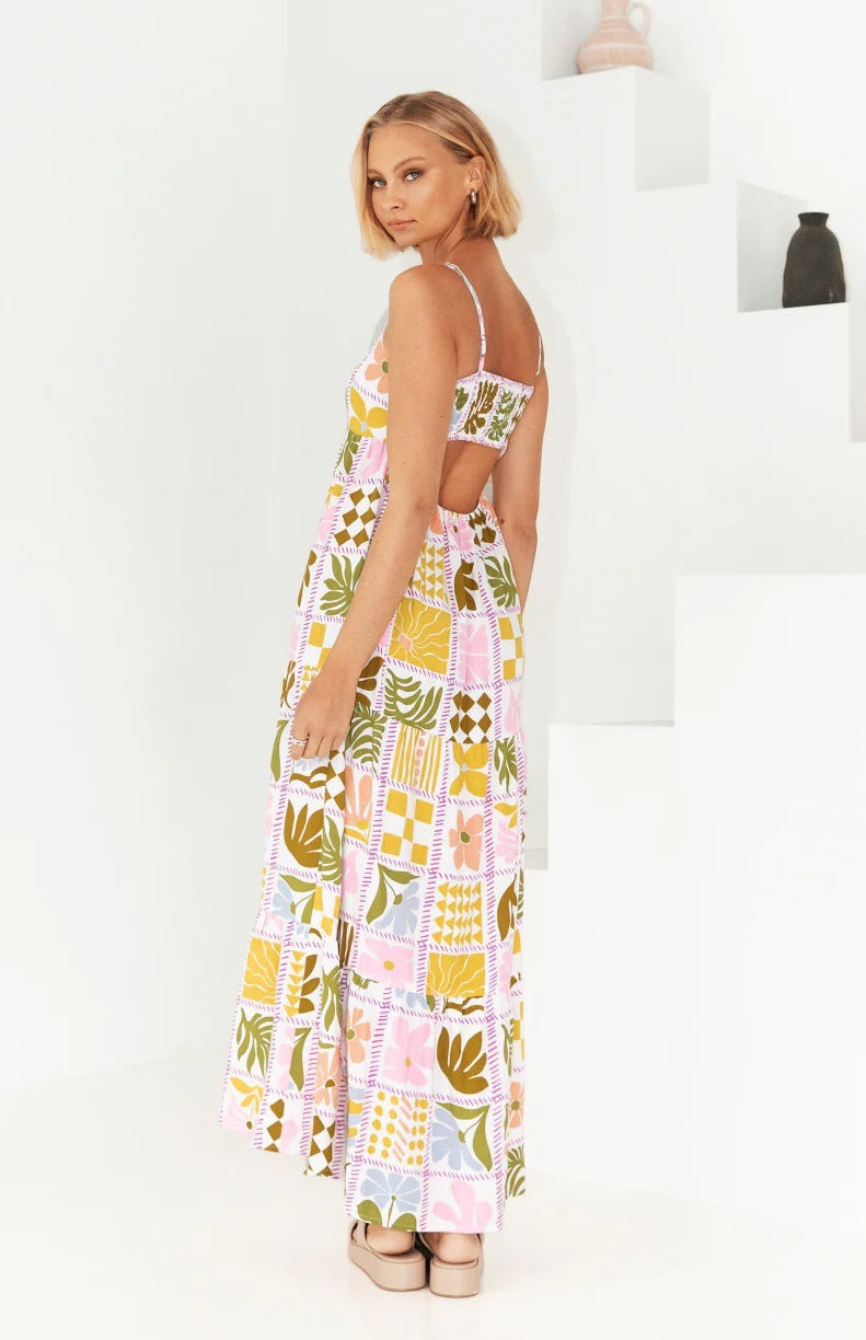 Printed cotton maxi dress