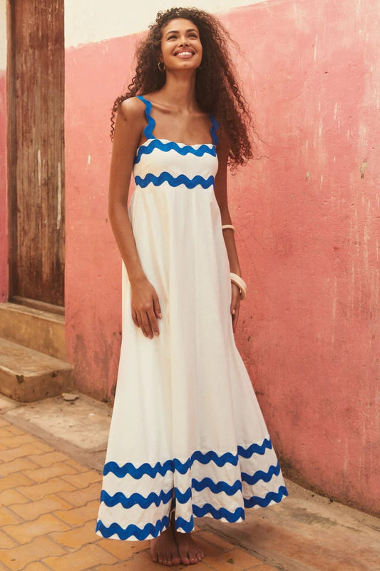 zigzag strap maxi dress