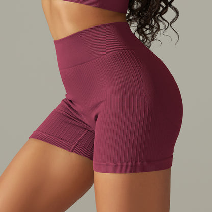 Seamless Striped high waist shorts