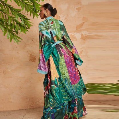 Printed beach kimono