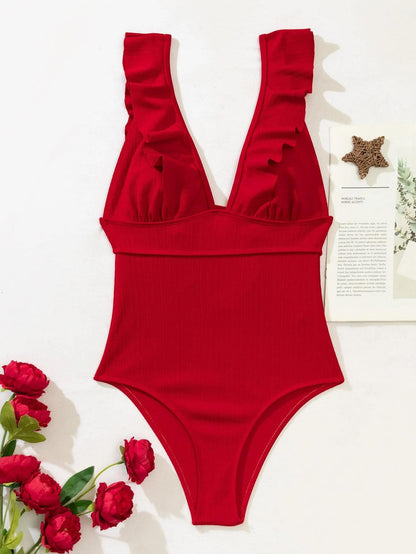 Ruffle trim swimsuit