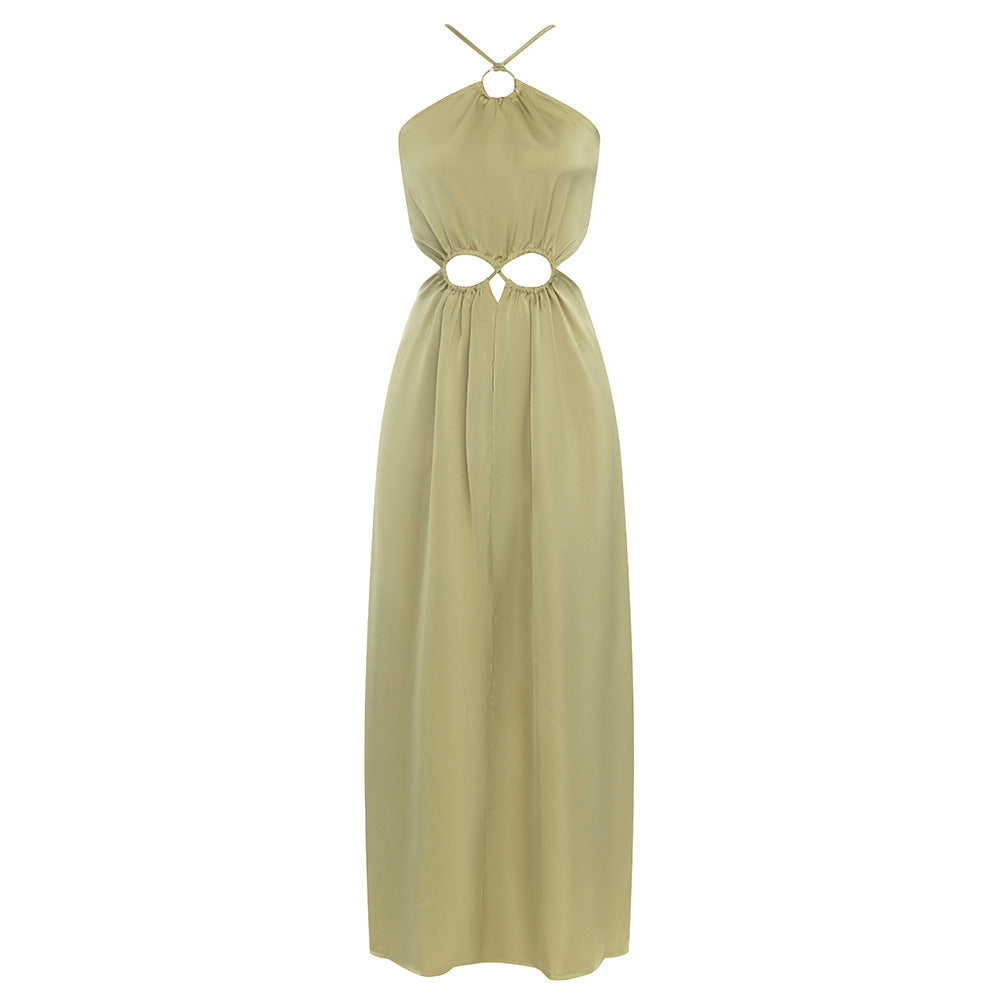 Cut out satin maxi dress