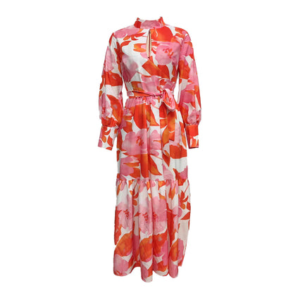 Printed full sleeve maxi dress