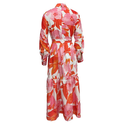 Printed full sleeve maxi dress