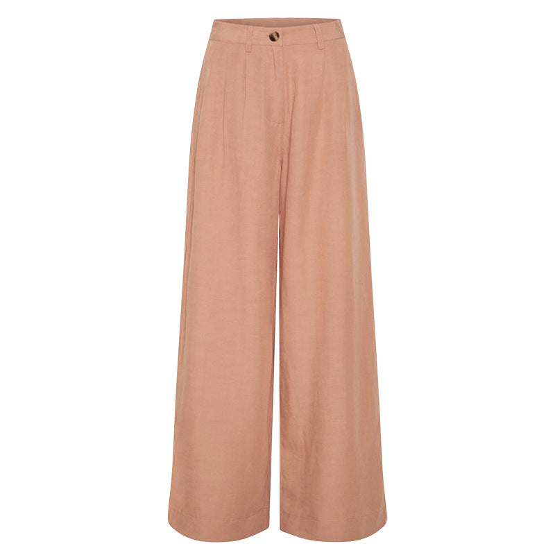 Linen blend wide Leg trousers