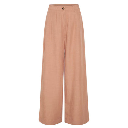 Linen blend wide Leg trousers