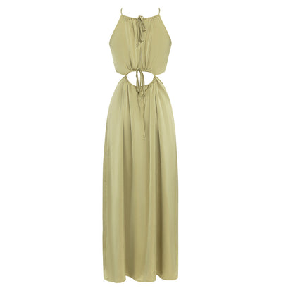 Cut out satin maxi dress