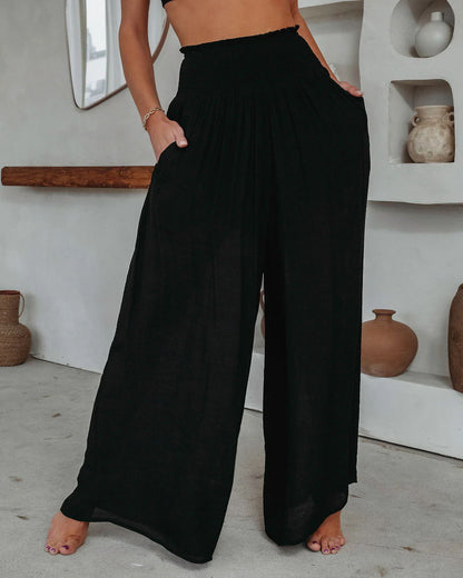 Wide leg beach trousers