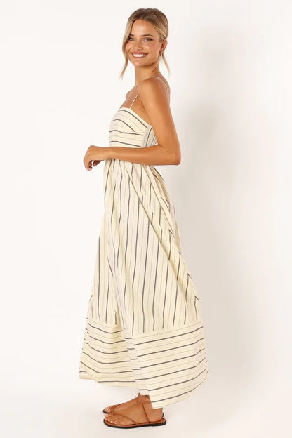 Printed stripe maxi dress