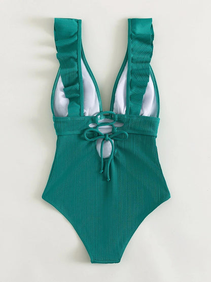 Ruffle trim swimsuit