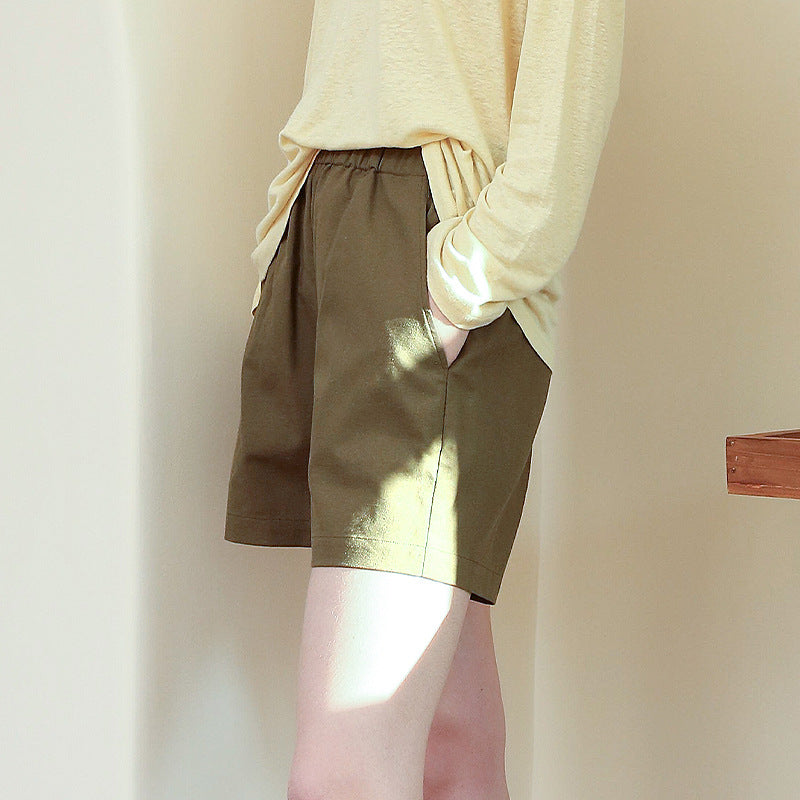 Linen blend shorts