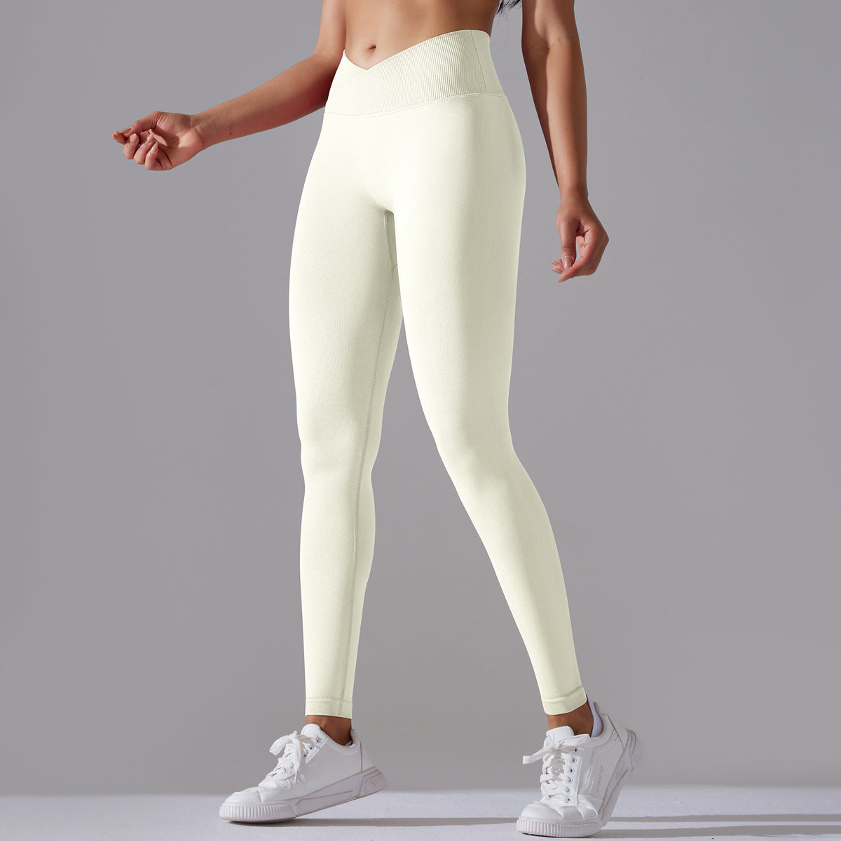 Seamless cross waist leggings