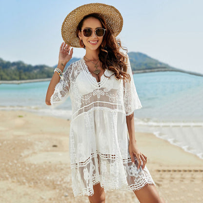 Lace beach cover up