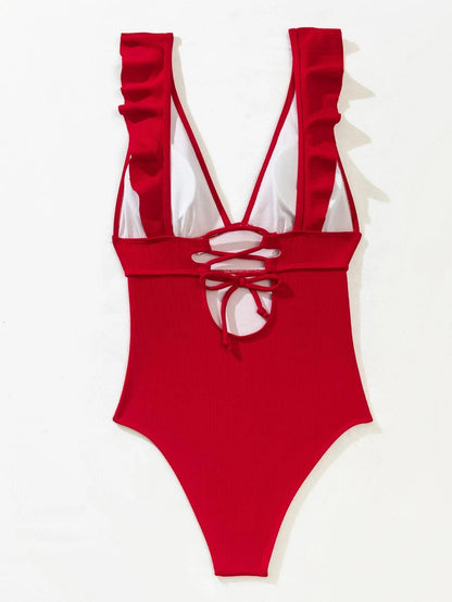 Ruffle trim swimsuit