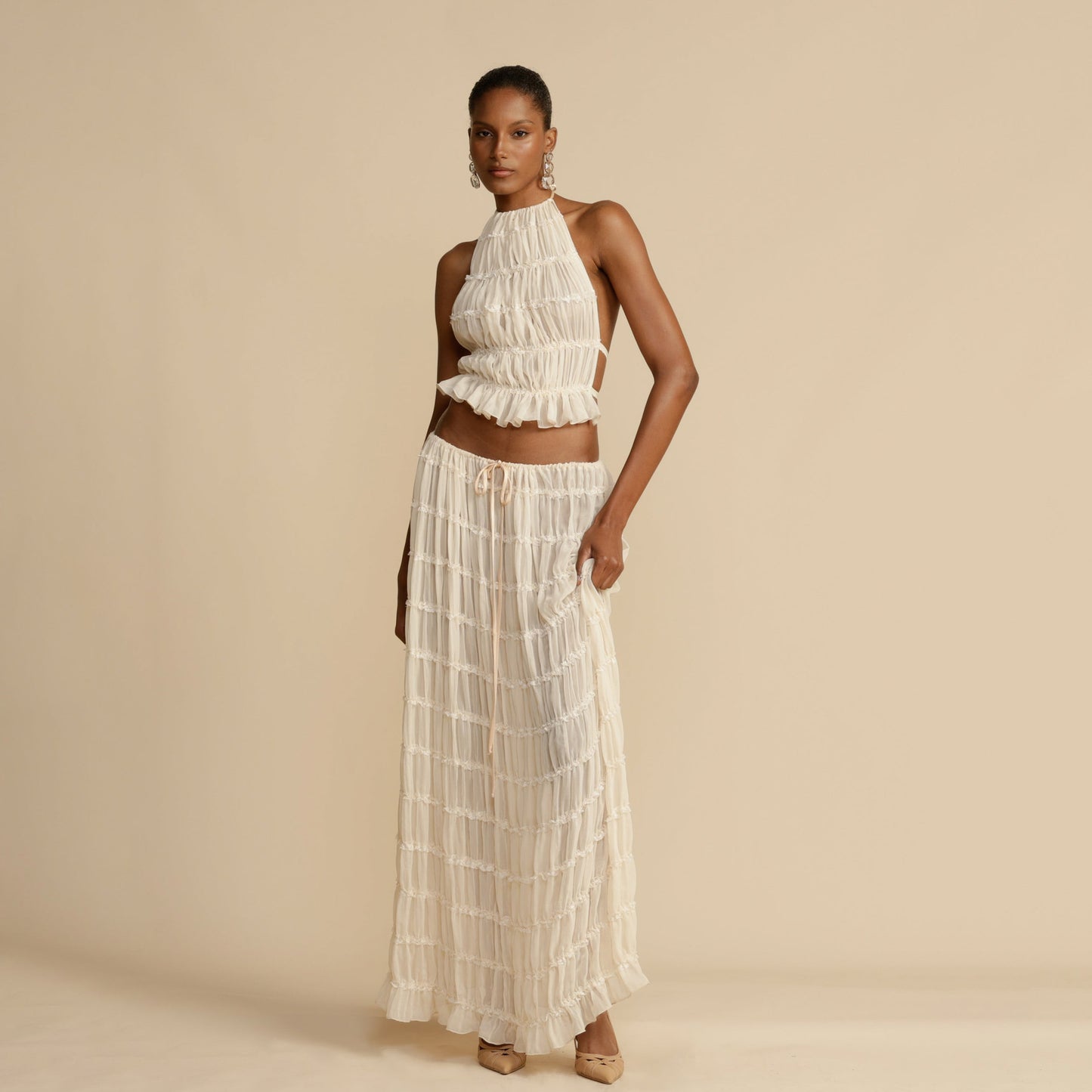 Pleated two piece set