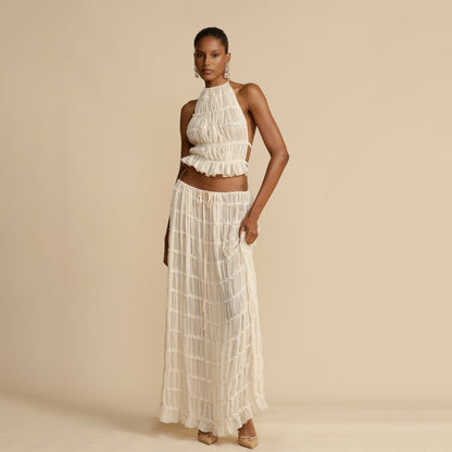 Pleated two piece set