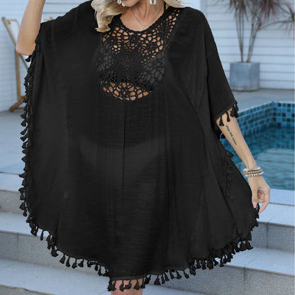 Lace trim beach cover up