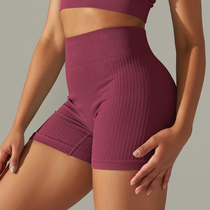 Seamless Striped high waist shorts