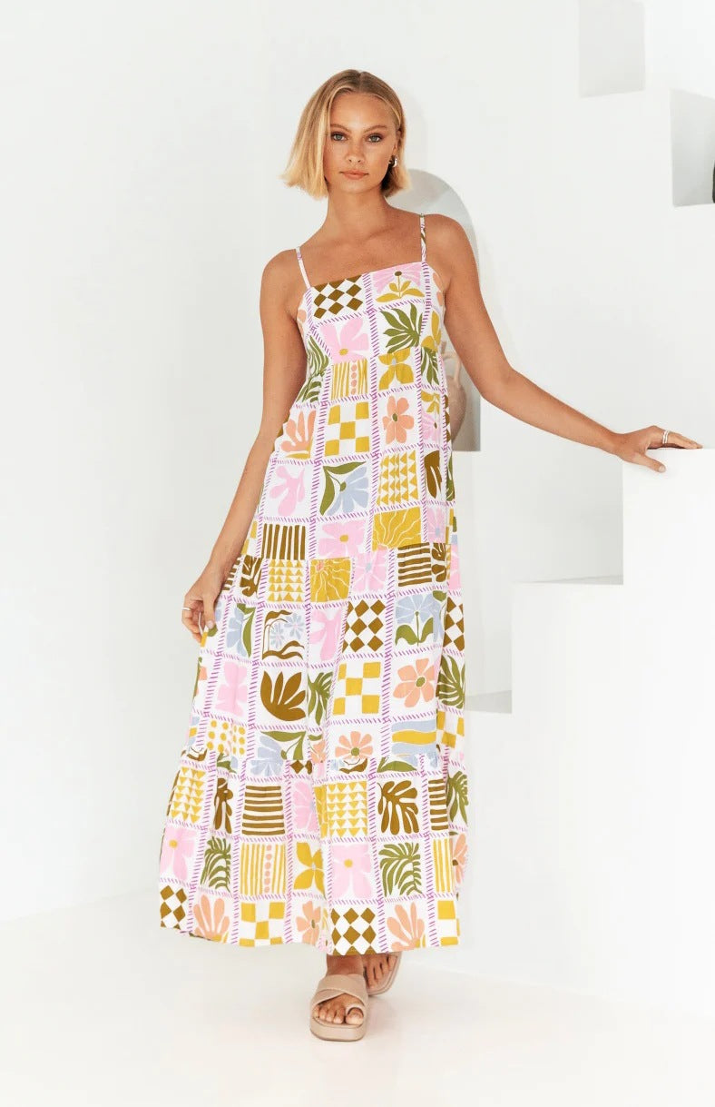 Printed cotton maxi dress