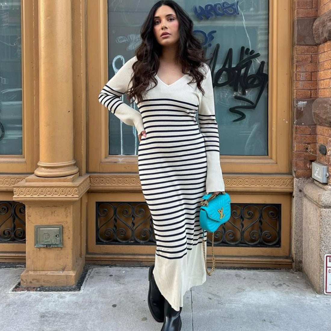 Stripe maxi dress