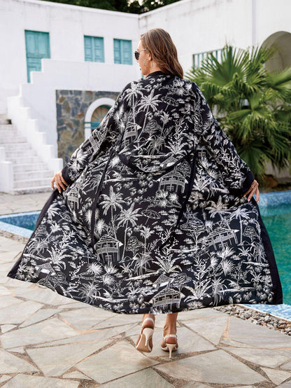 Printed beach kimono