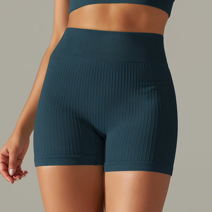 Seamless Striped high waist shorts