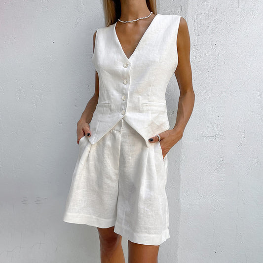 Linen vest suit