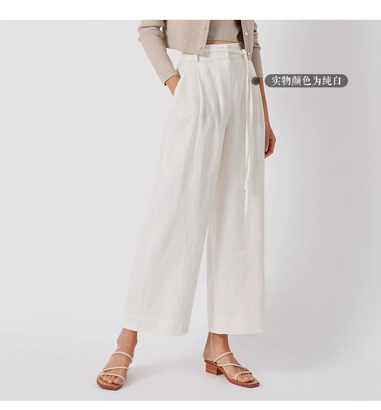 Pure Linen wide leg trousers