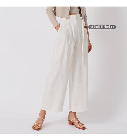 Pure Linen wide leg trousers