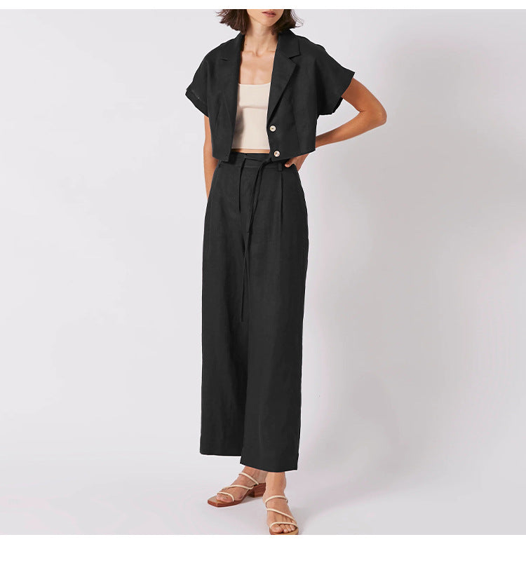 Pure Linen wide leg trousers