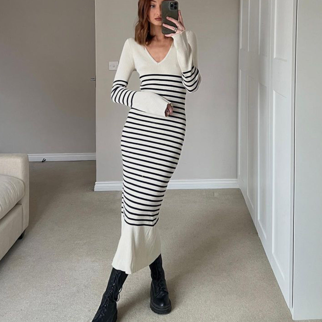 Stripe maxi dress