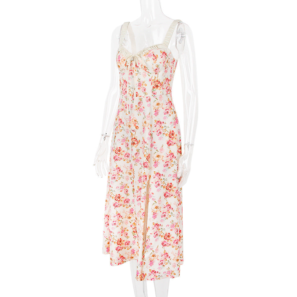 Printed midi length summer dress