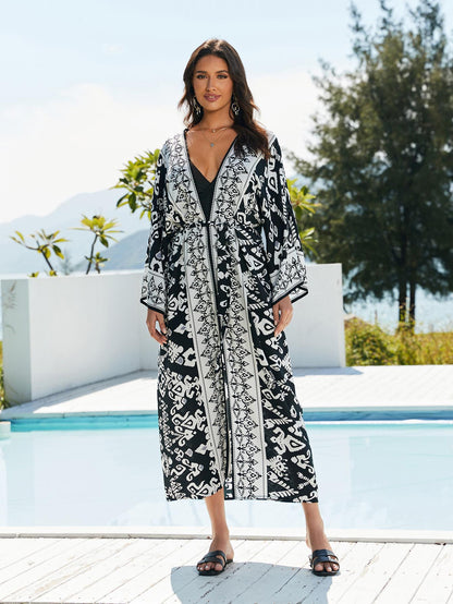 Printed beach kimono