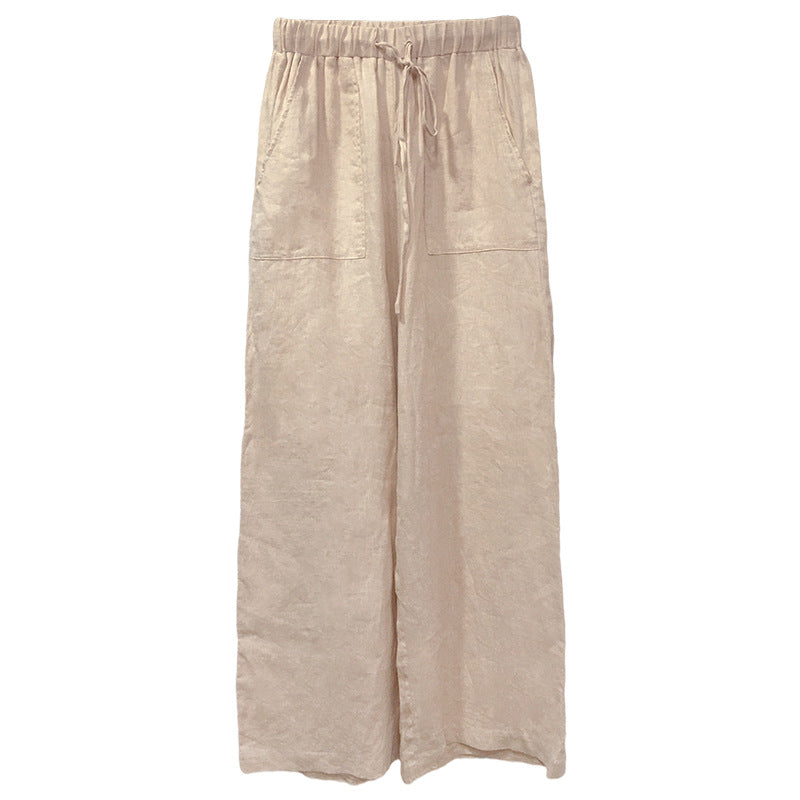 Pure Linen straight leg trousers