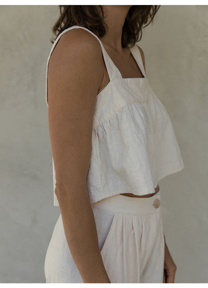 Linen blend top