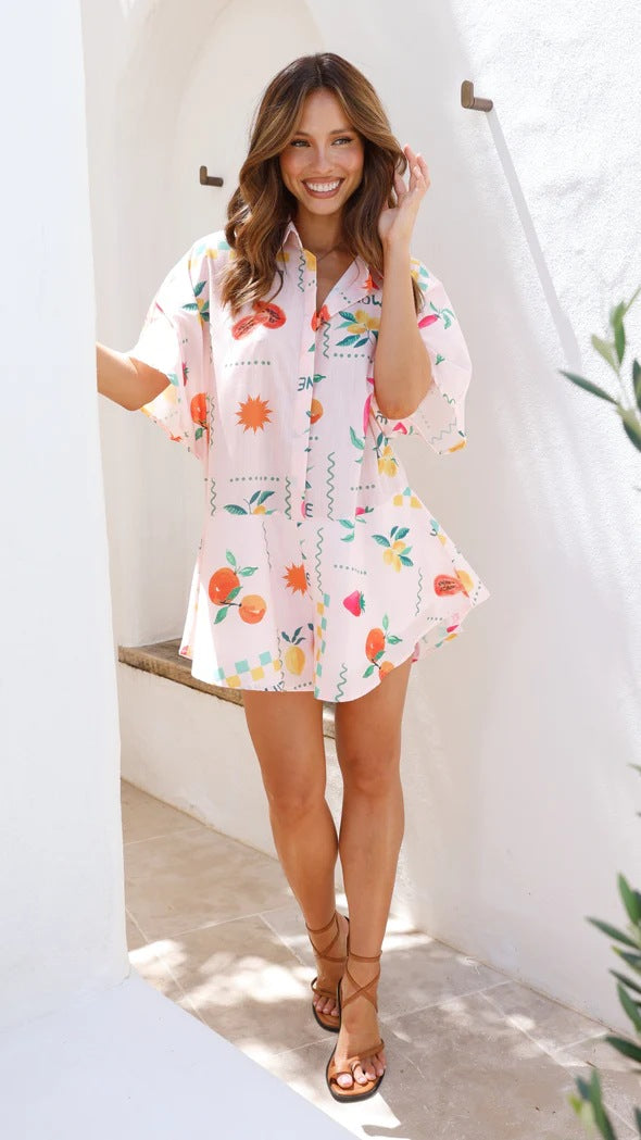 Summer printed romper