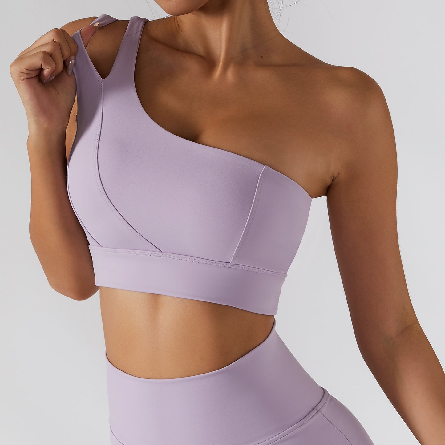 One shoulder sports bra